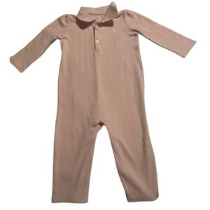 Ralph Lauren Pink Long Sleeve Coverall Sz 12 Months